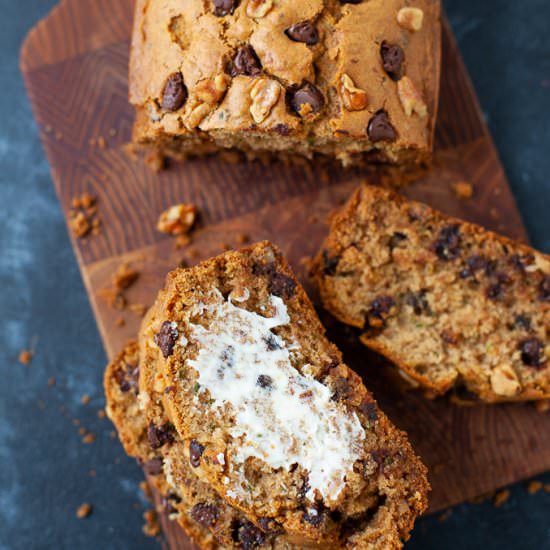 GF Chocolate Chip Zucchini Bread