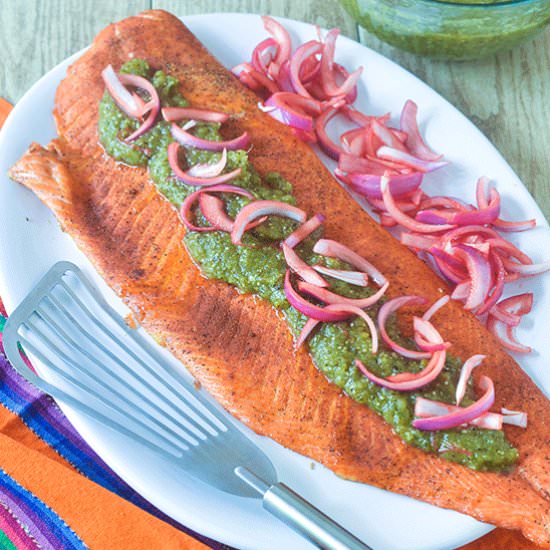 Smoked Salmon Green Chili Salsa