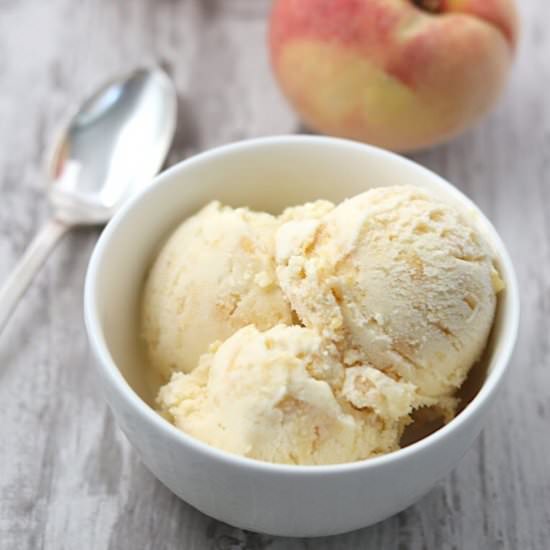Roasted Peach Ginger Ice Cream