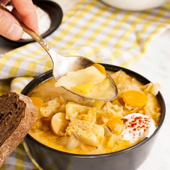 Sausage Potato Cabbage Soup