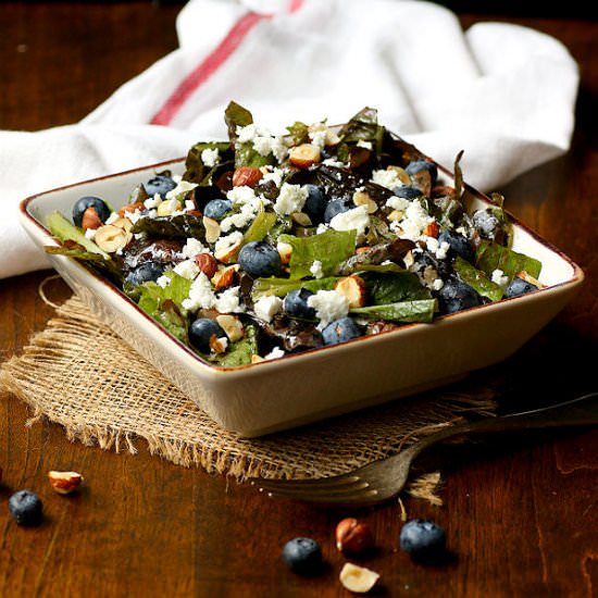 Blueberry Feta Salad with Hazelnuts