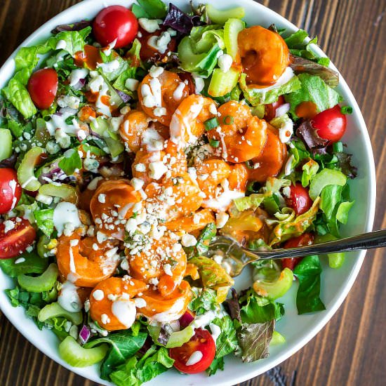 Buffalo Shrimp Salad