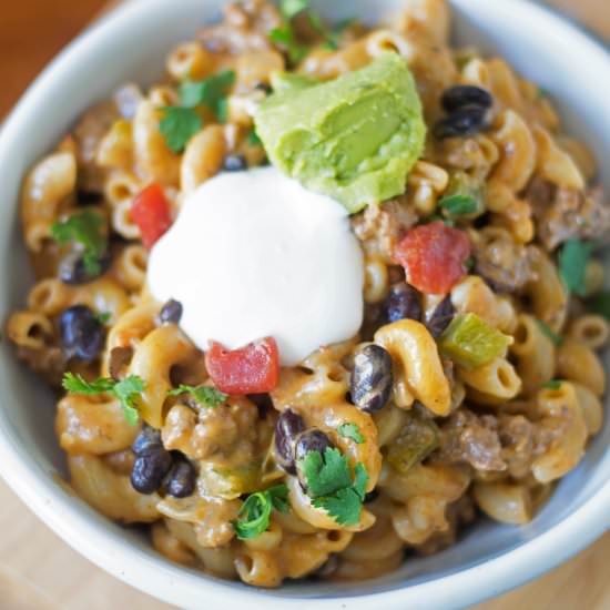 Easy One Pot Taco Mac & Cheese