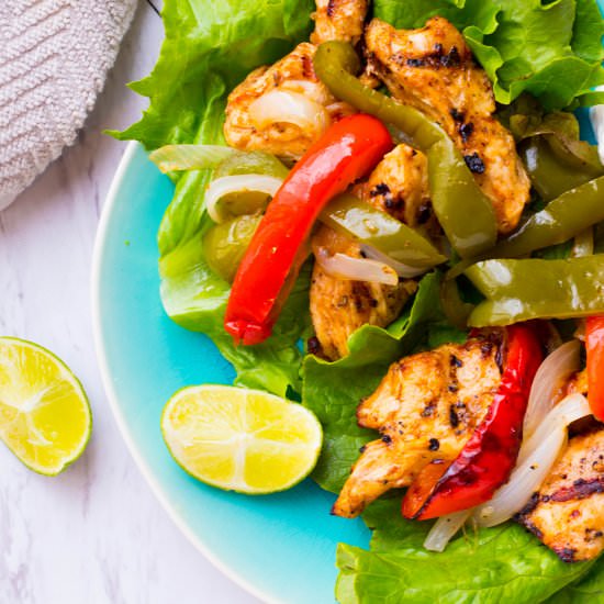 Grilled Chicken Fajita Lettuce Wrap