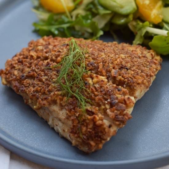 Easy Pecan Crusted Halibut
