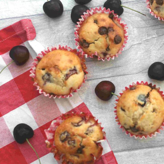 Cherry chocolate muffins