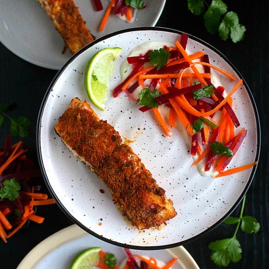 Spiced Salmon Tray Bake