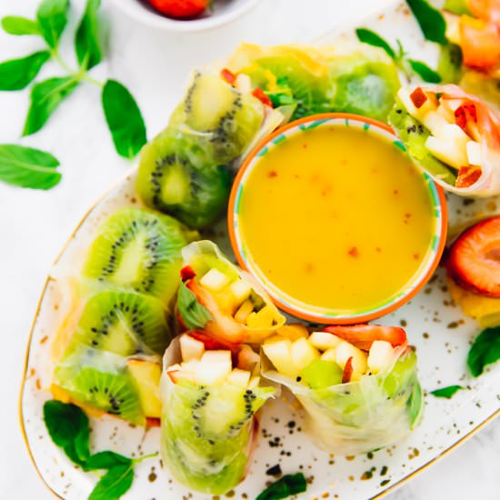 Fruit Spring Rolls with Mango