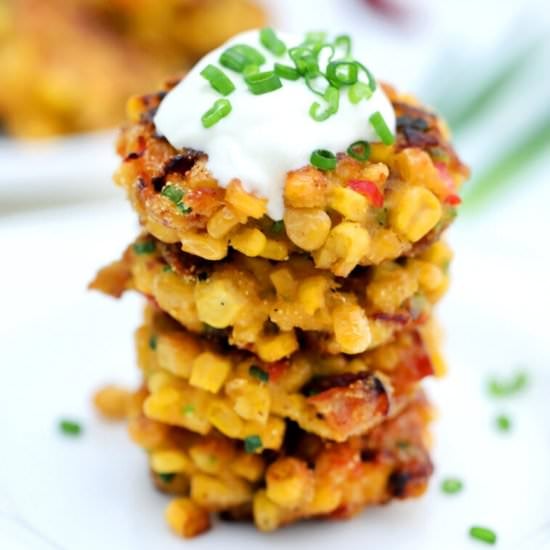 Bacon Cheddar Corn Fritters