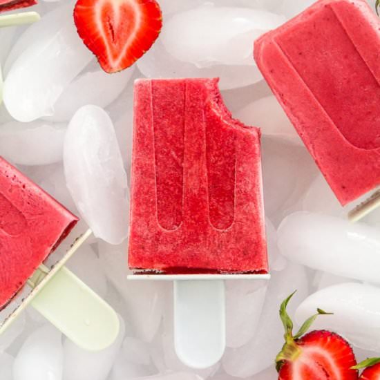 Strawberries and Cream Popsicles