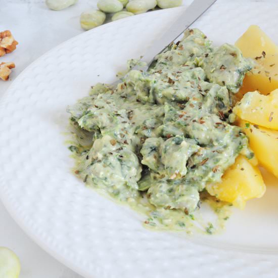 Pesto with broad beans