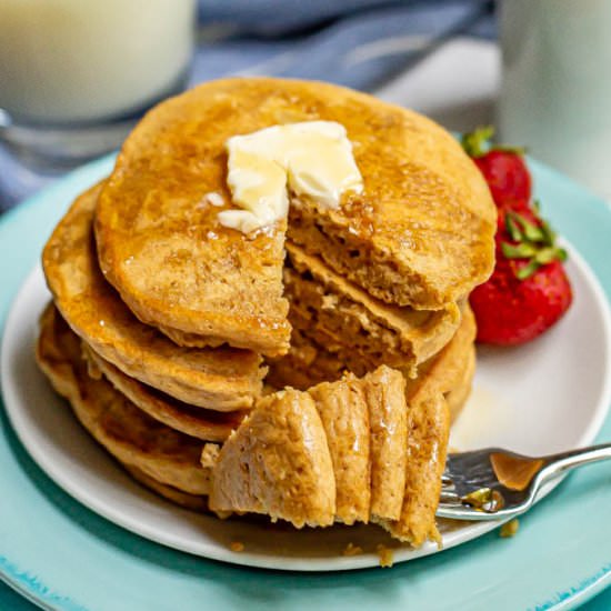 Fluffy whole wheat pancakes