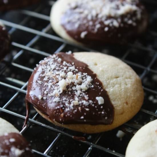 Chocolate Dipped Almond Cookies