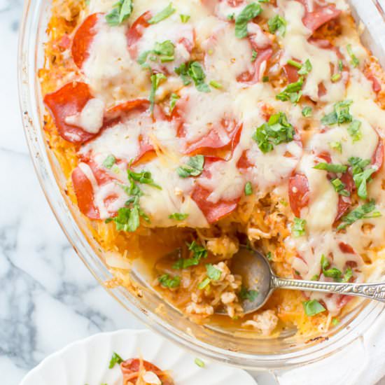 Spaghetti Squash Pizza Casserole