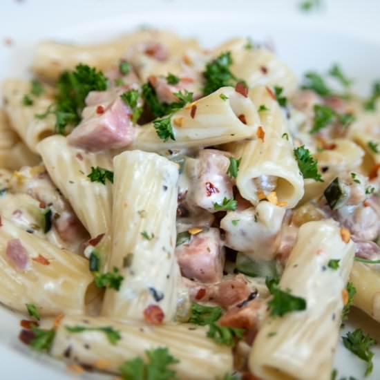 Leftover Ham and Creamy Pasta