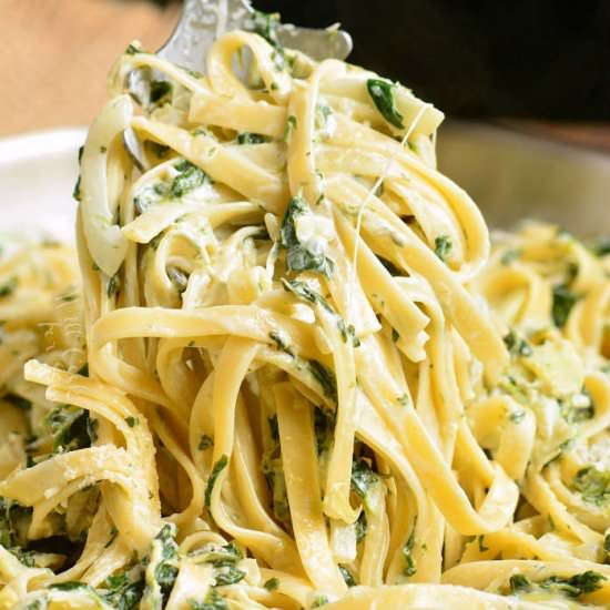 Spinach & Artichoke Fettuccine