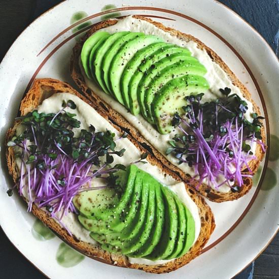 8 Vegan Toast Toppings on Sourdough