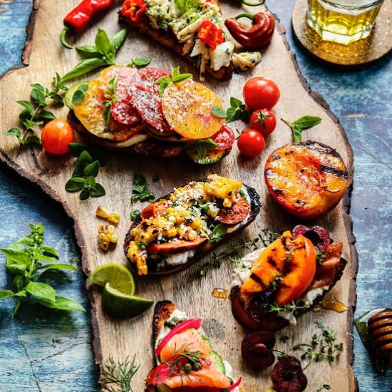late summer crostini five ways