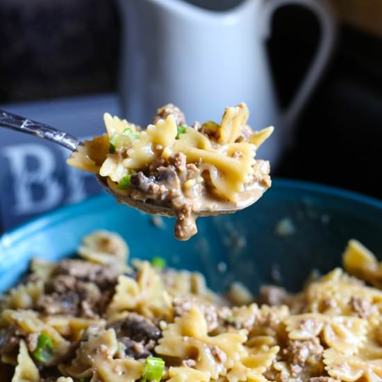 One Pot Beef Stroganoff