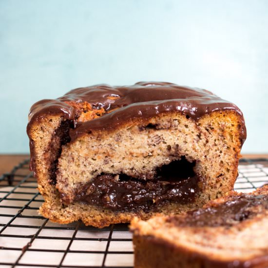 Marbled nutella banana pound cake