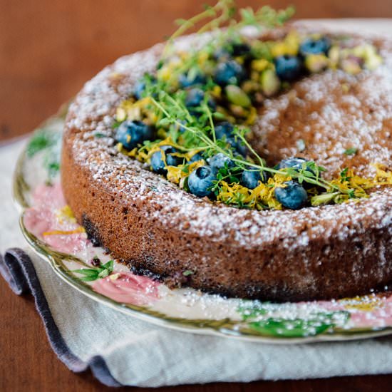 Lemon Blueberry Almond Cake