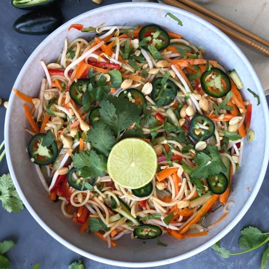 Easy Thai style vegan noodle salad