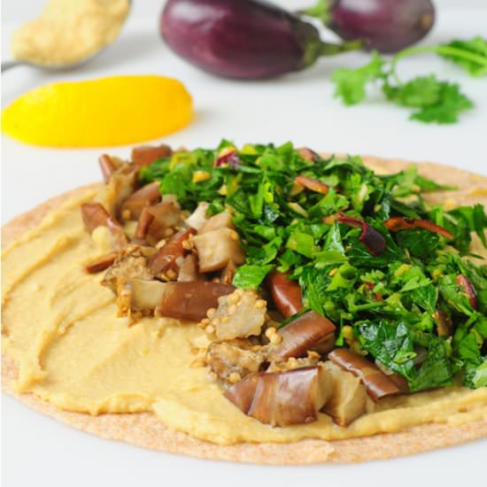 Grilled Eggplant and Herb Wrap