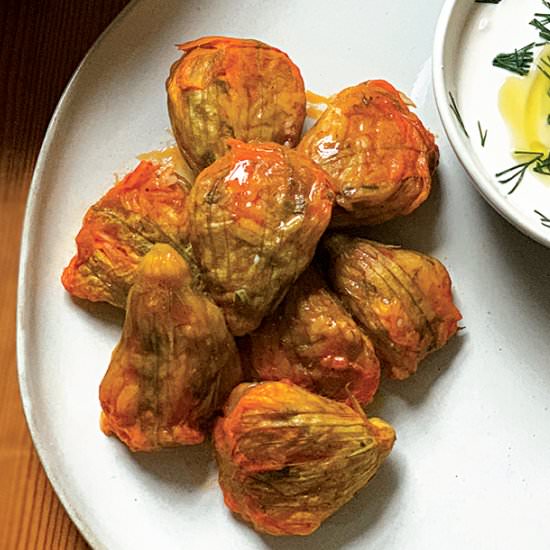 Greek Stuffed Zucchini Blossoms
