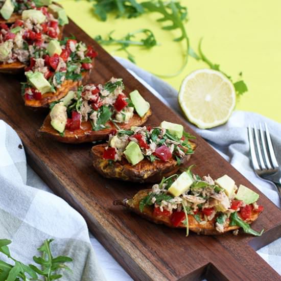Tuna Salad Sweet Potato Boats