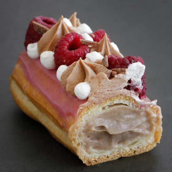 Raspberry and Chocolate Eclairs