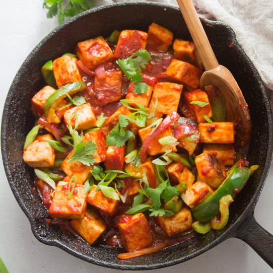 Vegan Chilli Paneer