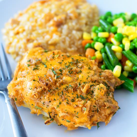Cheesy Pork Chop & Rice Bake Recipe