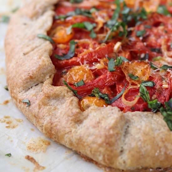 Rustic Tomato Tart with Rye Crust