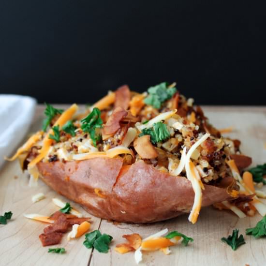 Quinoa Stuffed Maple Sweet Potato