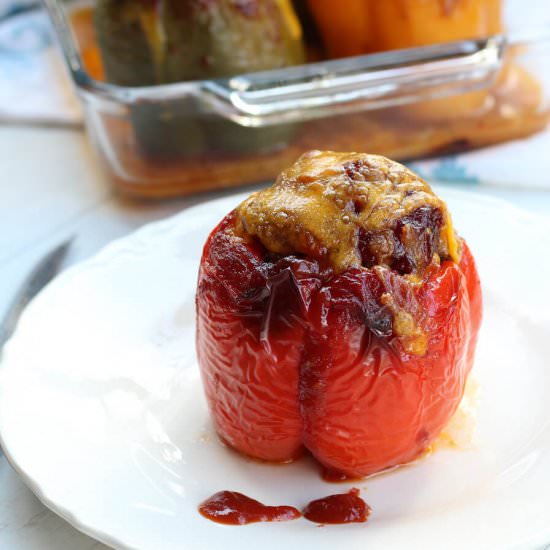 Beef BBQ Stuffed Bell Peppers