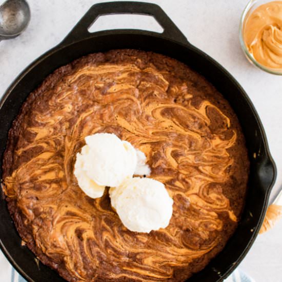 Peanut Butter Brownie Skillet