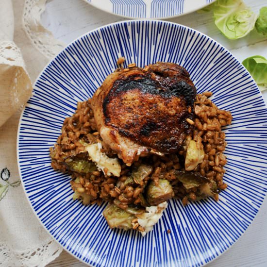 One-pan balsamic chicken and farro