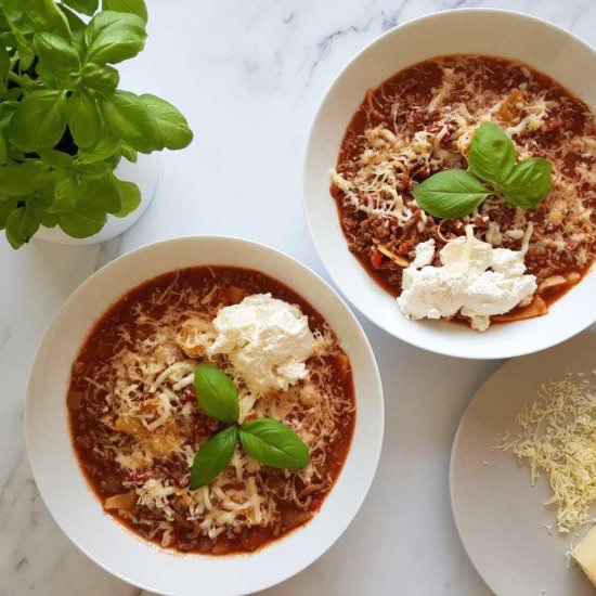 Slow cooker lasagna soup