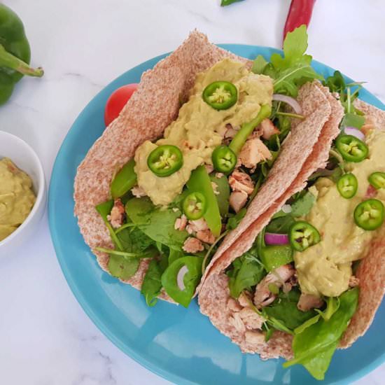 Pulled chicken thigh tacos
