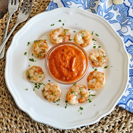 Seared Spanish Shrimp with Romesco