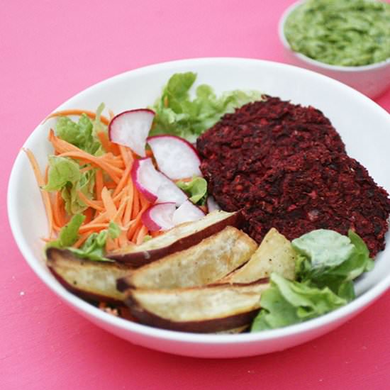 Smoky Beet Burger Bowls