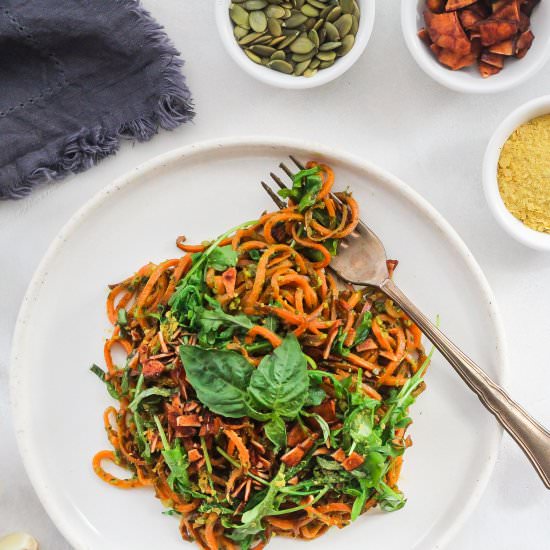 Sweet Potato Noodles w/ Pesto