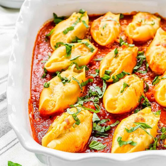 Eggless Pumpkin Ricotta Shells