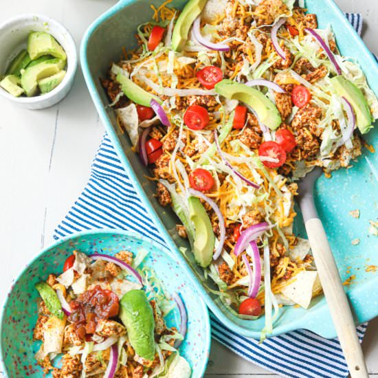 Chicken Taco Nacho Casserole