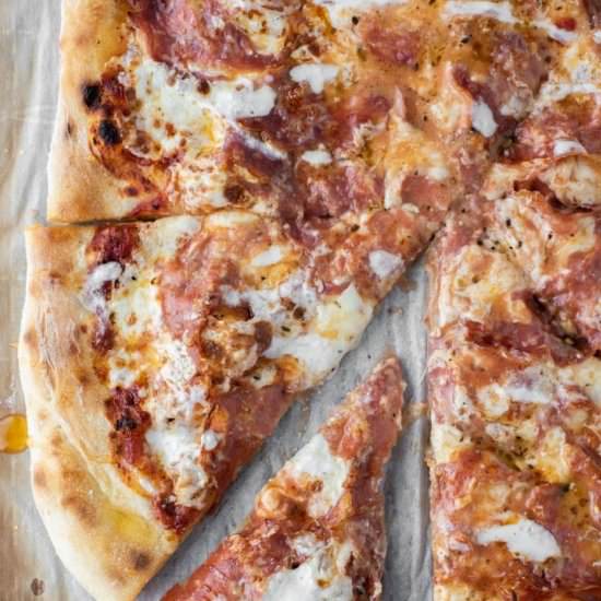 Hot Honey-Drizzled Salami Pizza