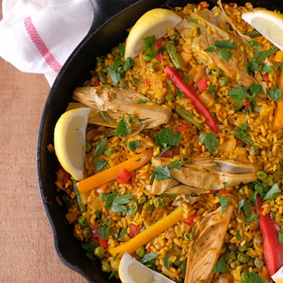 Vegan Banana Blossom Paella