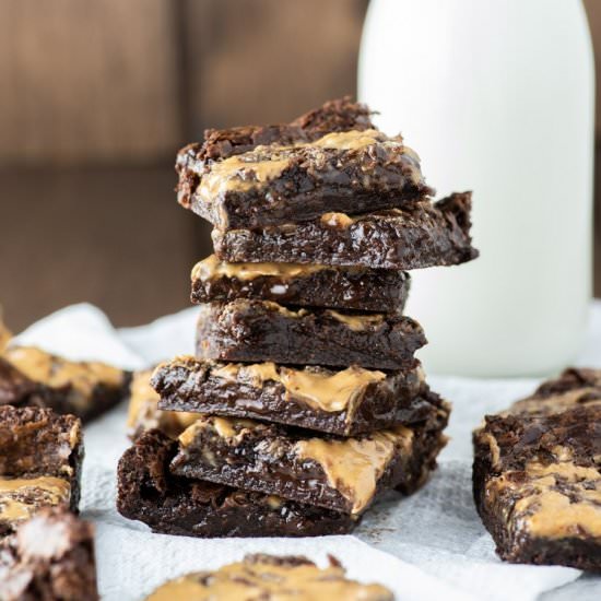 Vegan Peanut Butter Swirl Brownies