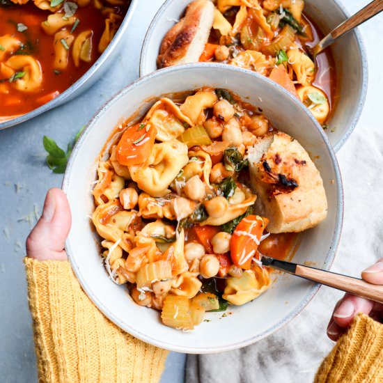chickpea & tortellini italian soup