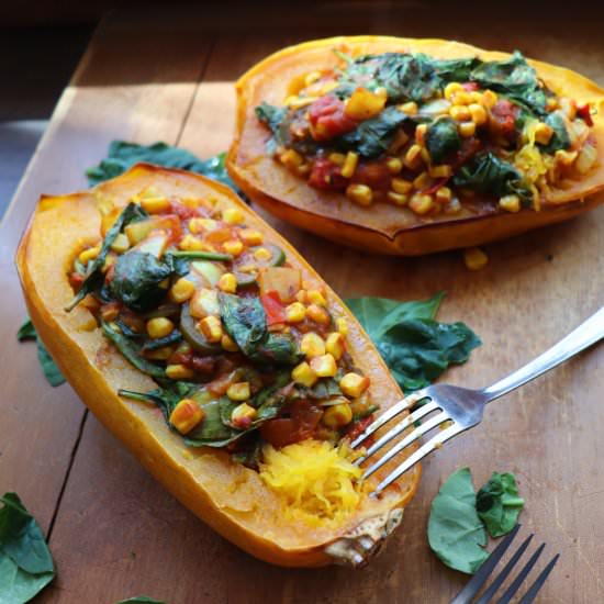 Tomato Masala Stuffed Squash