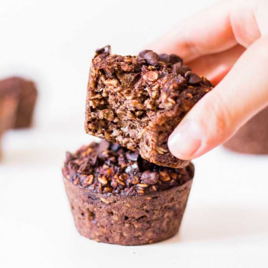 Vegan Chocolate Oatmeal Muffins
